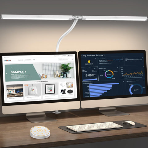 Pzloz LED desk lamp with clamp for secure desk mounting and versatile lighting.