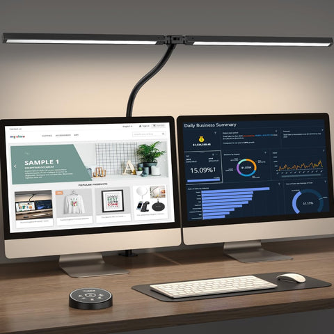 Pzloz LED desk lamp with clamp for secure attachment and versatile lighting