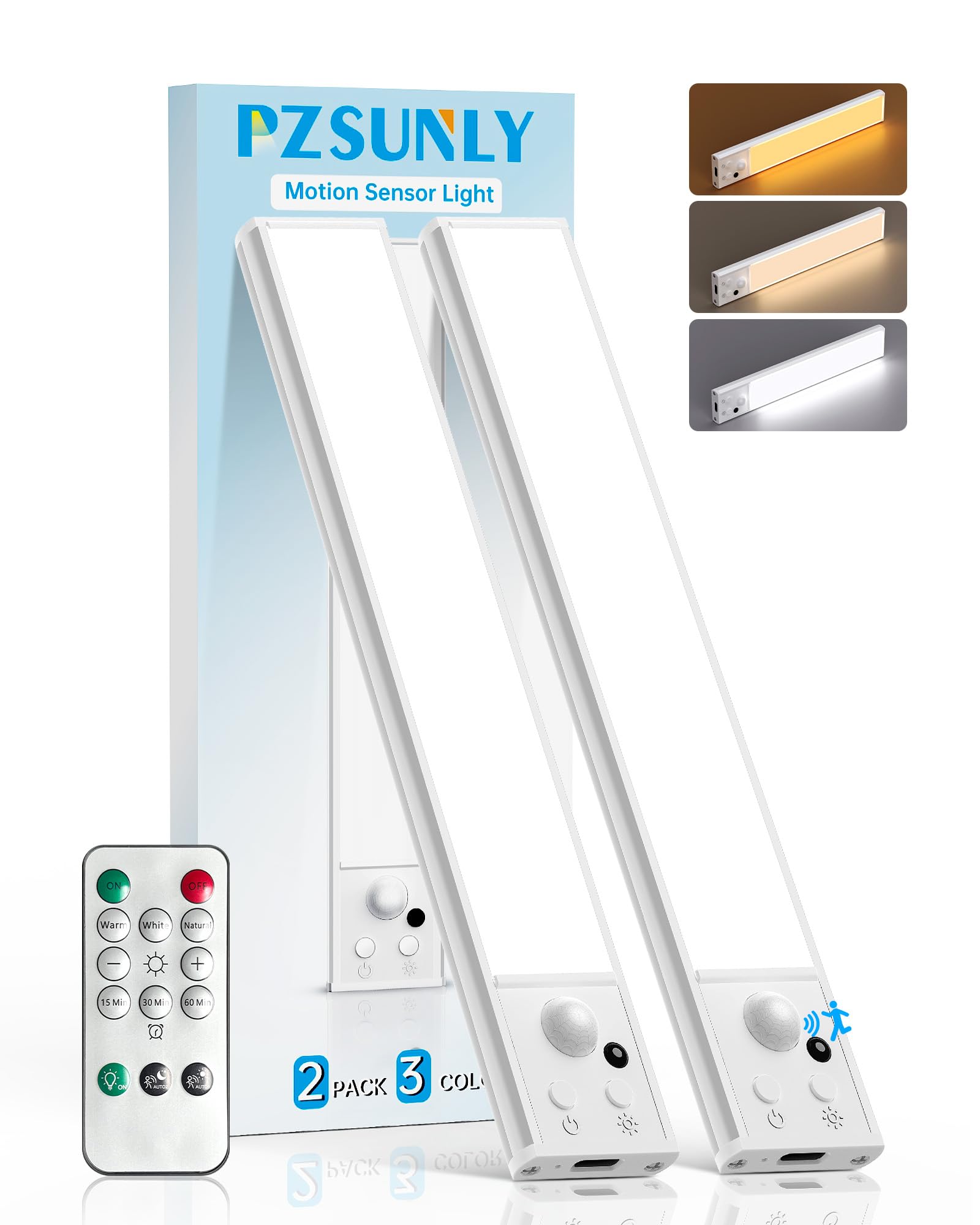 PZSUNLY under-cabinet light wireless provides hands-free kitchen illumination.