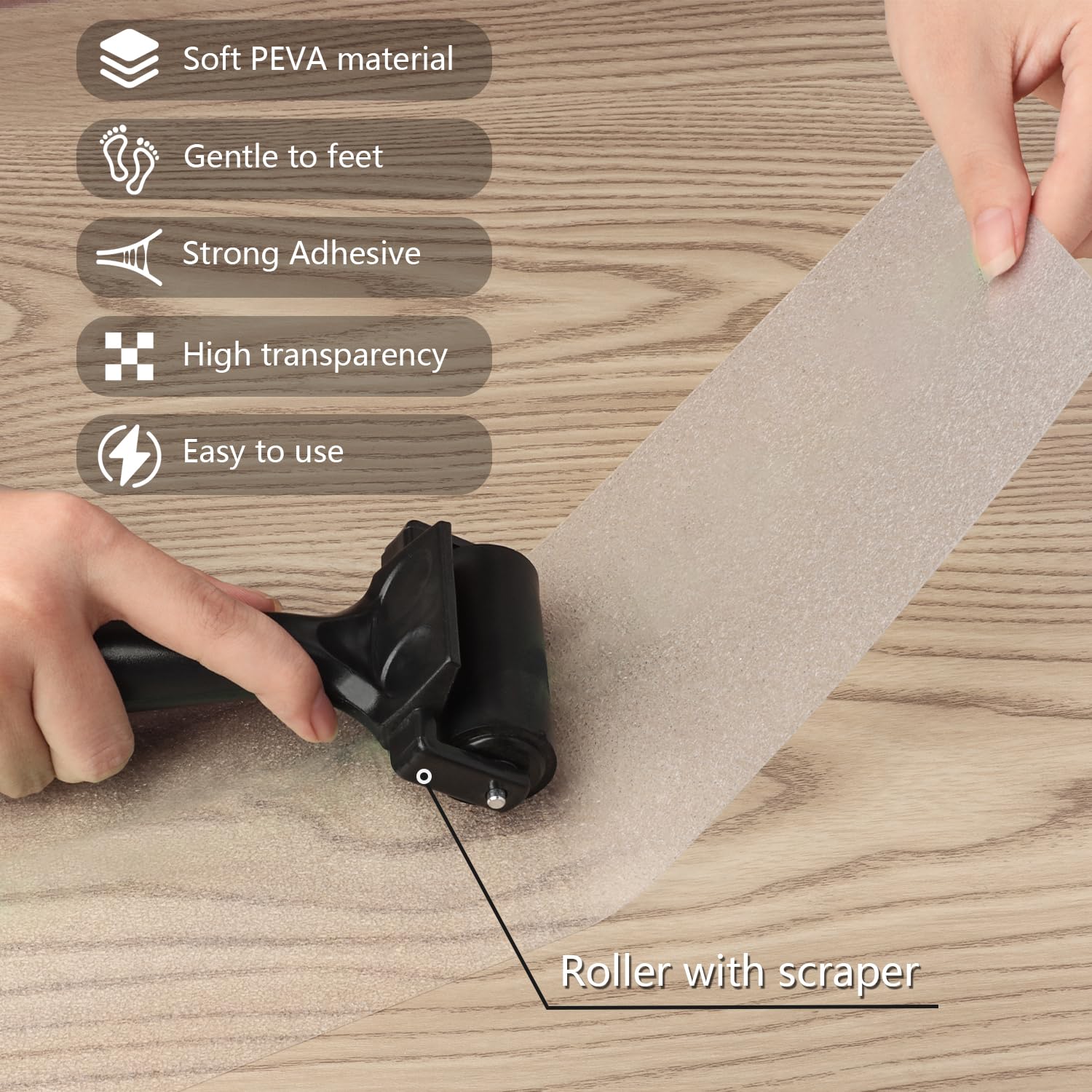 Q-Hillstar solid adhesion keeps the tread strips flat with no bubbling
