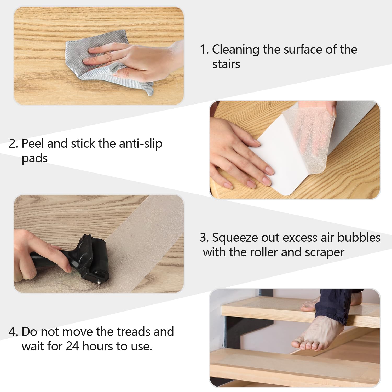 Q-Hillstar stair treads are removable without residue for easy relocation