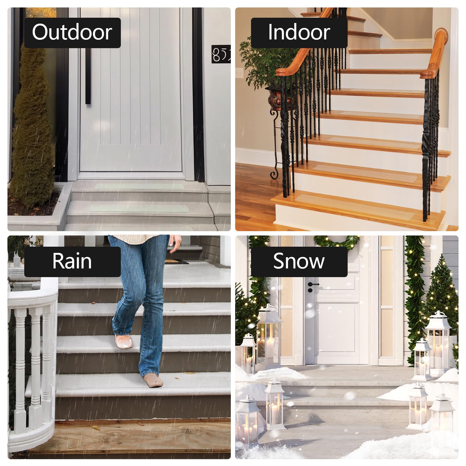 Q-Hillstar Clear Non Slip Treads enhance safety on bathrooms, entries, and patios