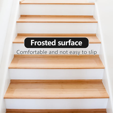 Q-Hillstar clear anti-slip strips install easily on indoor stairs for pets
