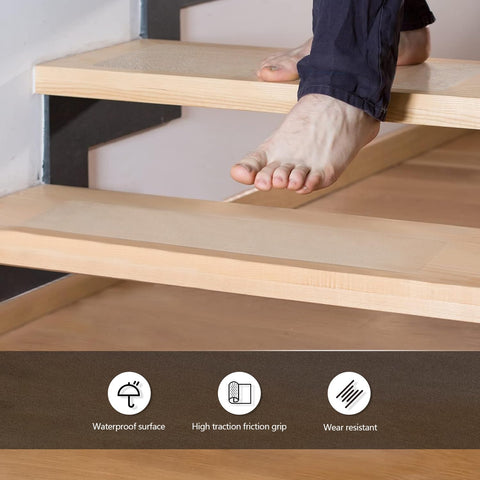 Q-Hillstar treads blend with wood surfaces while offering reliable waterproof grip