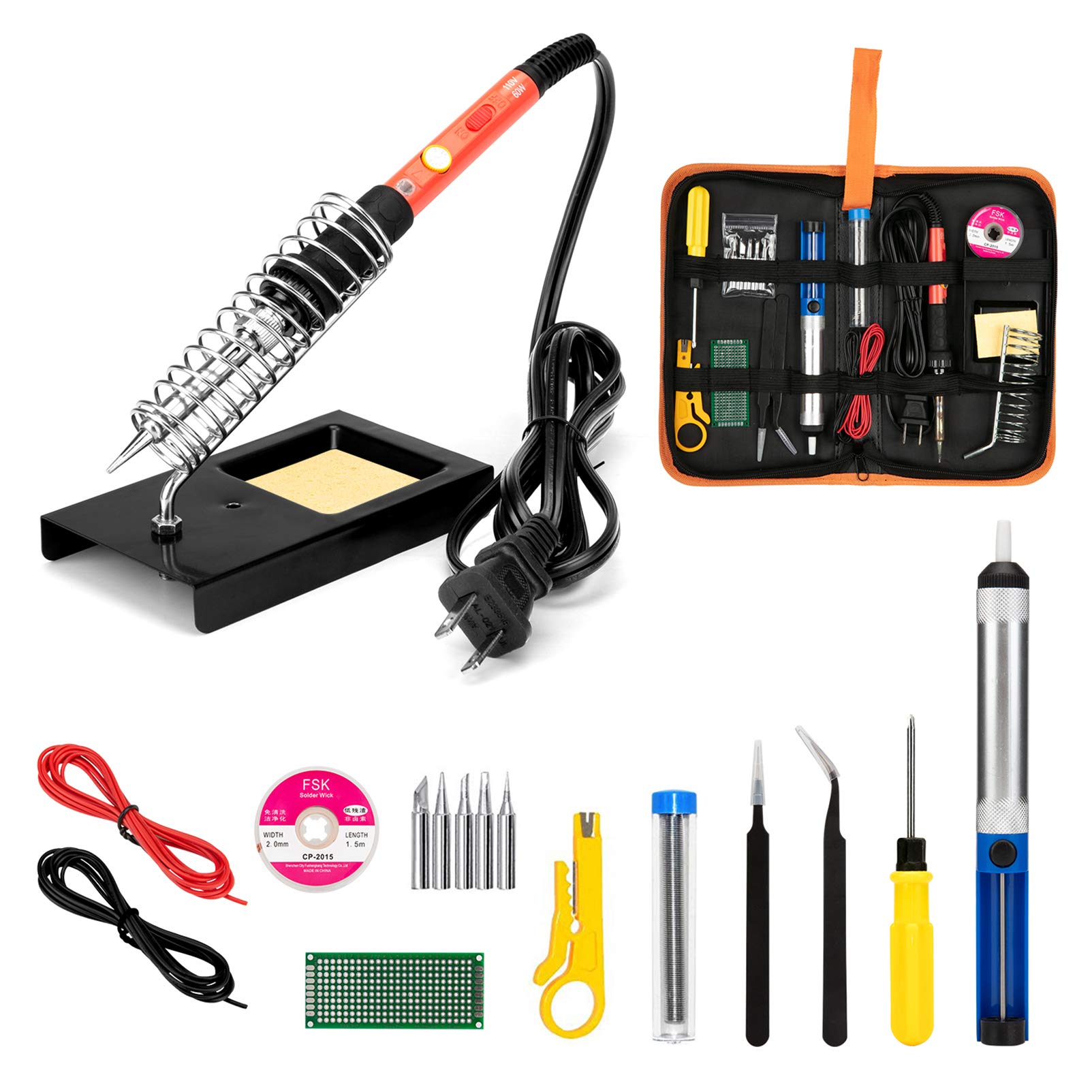 Q-MING soldering iron kit 60W heats quickly for precise repair work.