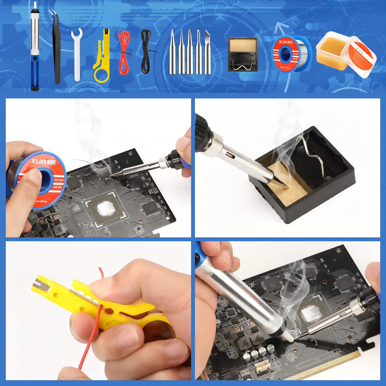 Ceramic heater delivers fast heat-up and stable performance for electronics tasks.