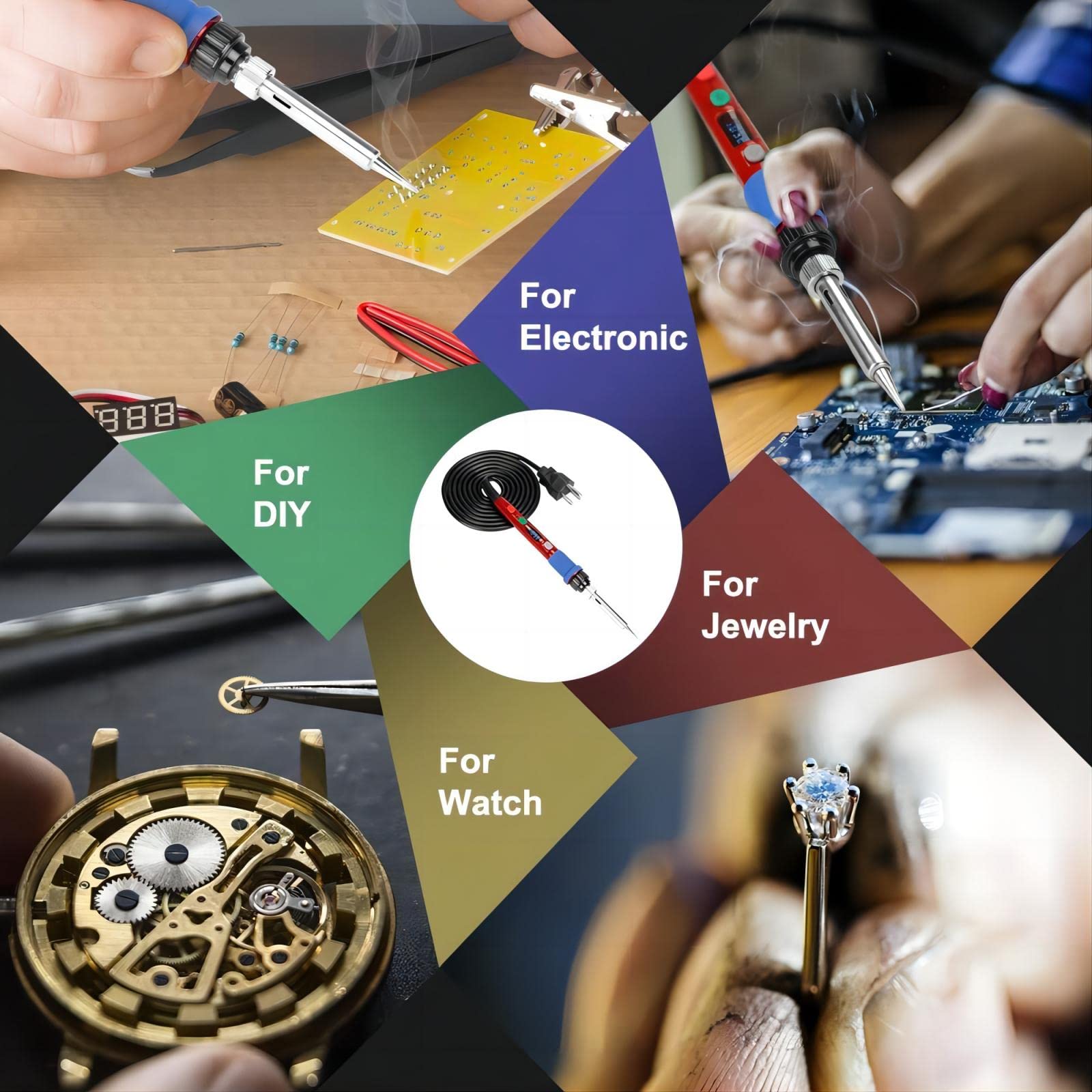 Thermostatic control lets you tailor temperatures for PCB and repair work.