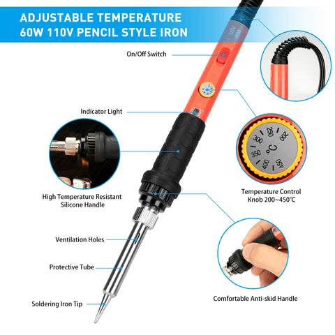 Q-MING soldering iron stand with dual-safety guards hands during tasks.