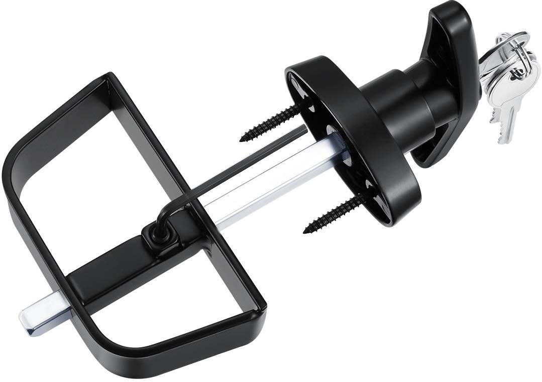 QANVEE shed door latch front T-handle close-up for quick access