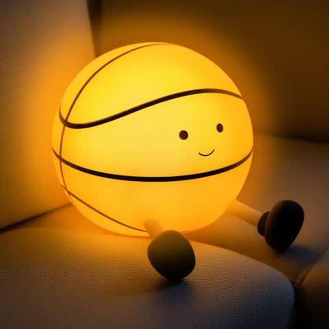 QANYI basketball night light side view adds a soft glow for late-night reading