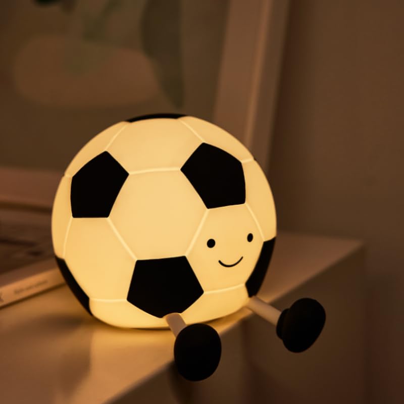 QANYI Soccer Night Light portable design for desks, shelves, and nightstands.