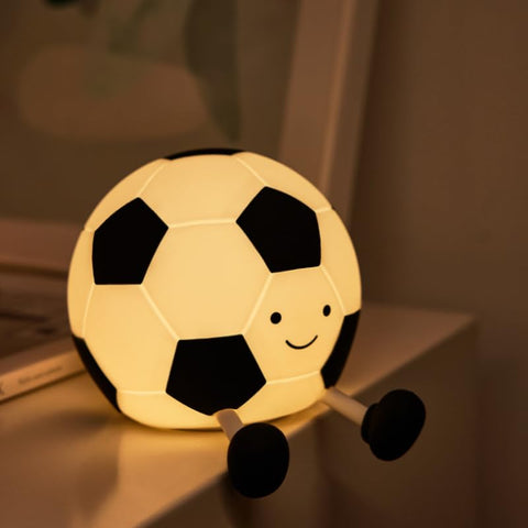 QANYI Soccer Night Light portable design for desks, shelves, and nightstands.