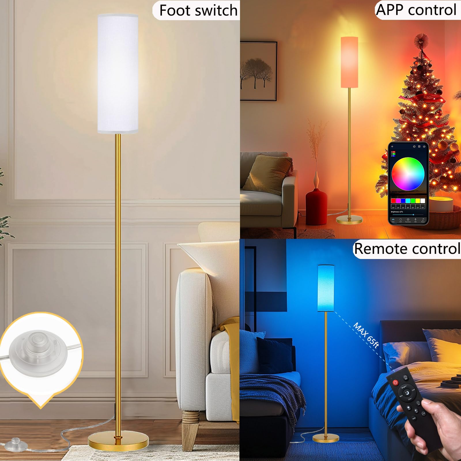 Qaubauyt RGB colors illuminate a vibrant mood for any room.