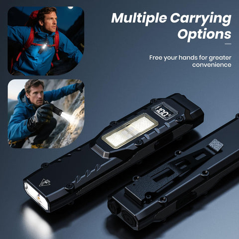 Qayacir EDC with clip enables hands-free access.