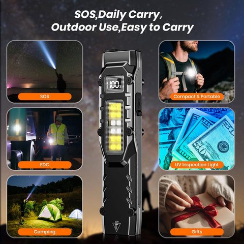 Qayacir EDC UV light detects marks or signs in darkness.