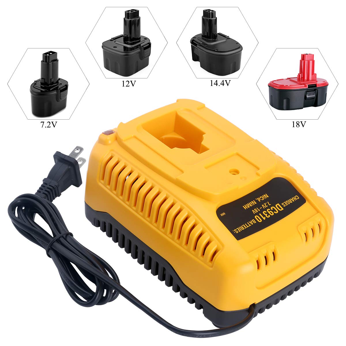 Qbmel DC9310 fast charger side view with accessible ports for quick swaps.