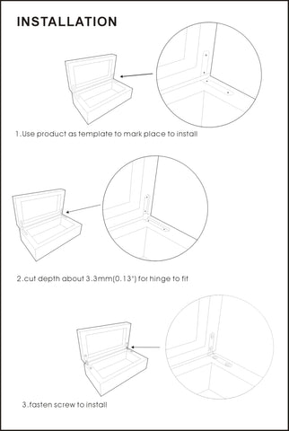 QCAA easy-install hinge for reliable jewelry or cigar box lids.