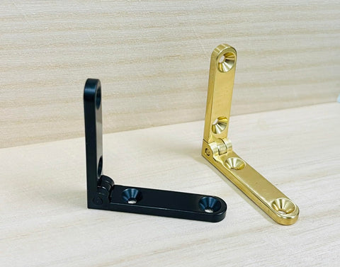 QCAA polished brass lacquered hinge with mounting hardware enables quick, secure box installation.