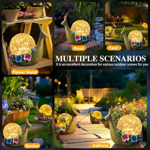QCF gift snail statue ideal for garden lovers and new homeowners.