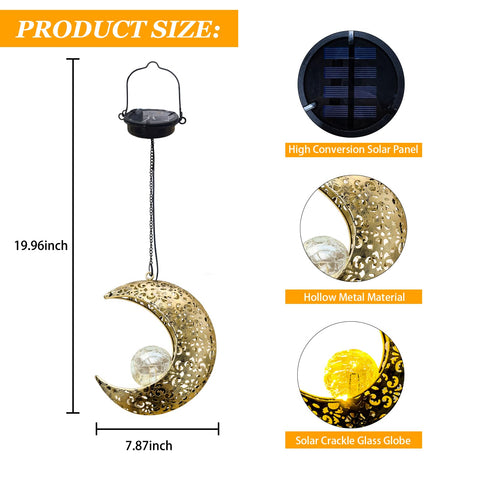 QCF outdoor moon light with rustic finish adds vintage charm.