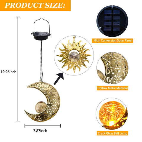 QCF sun-moon lanterns illuminate a porch with weatherproof design and year-round charm.