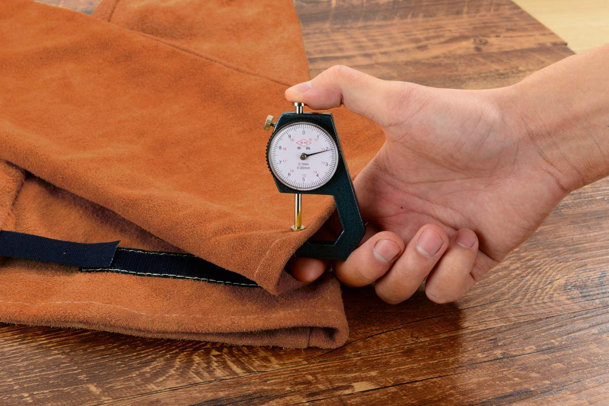 QeeLink leather welding sleeve protects against sparks during metalwork.