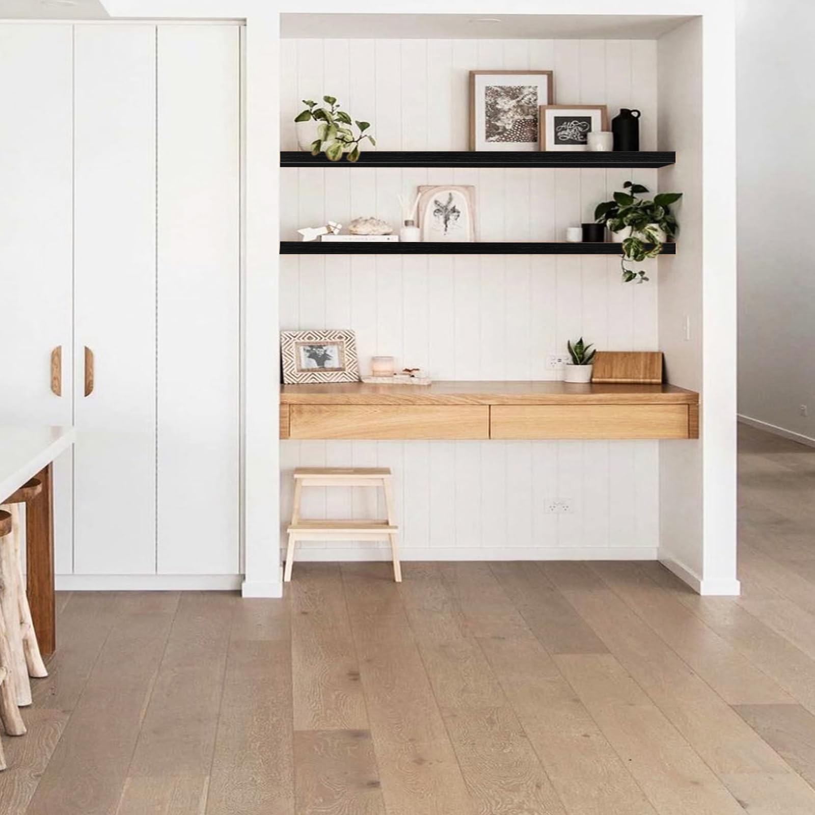 QEEIG shelves are ideal for bathroom, kitchen, or living room organization.