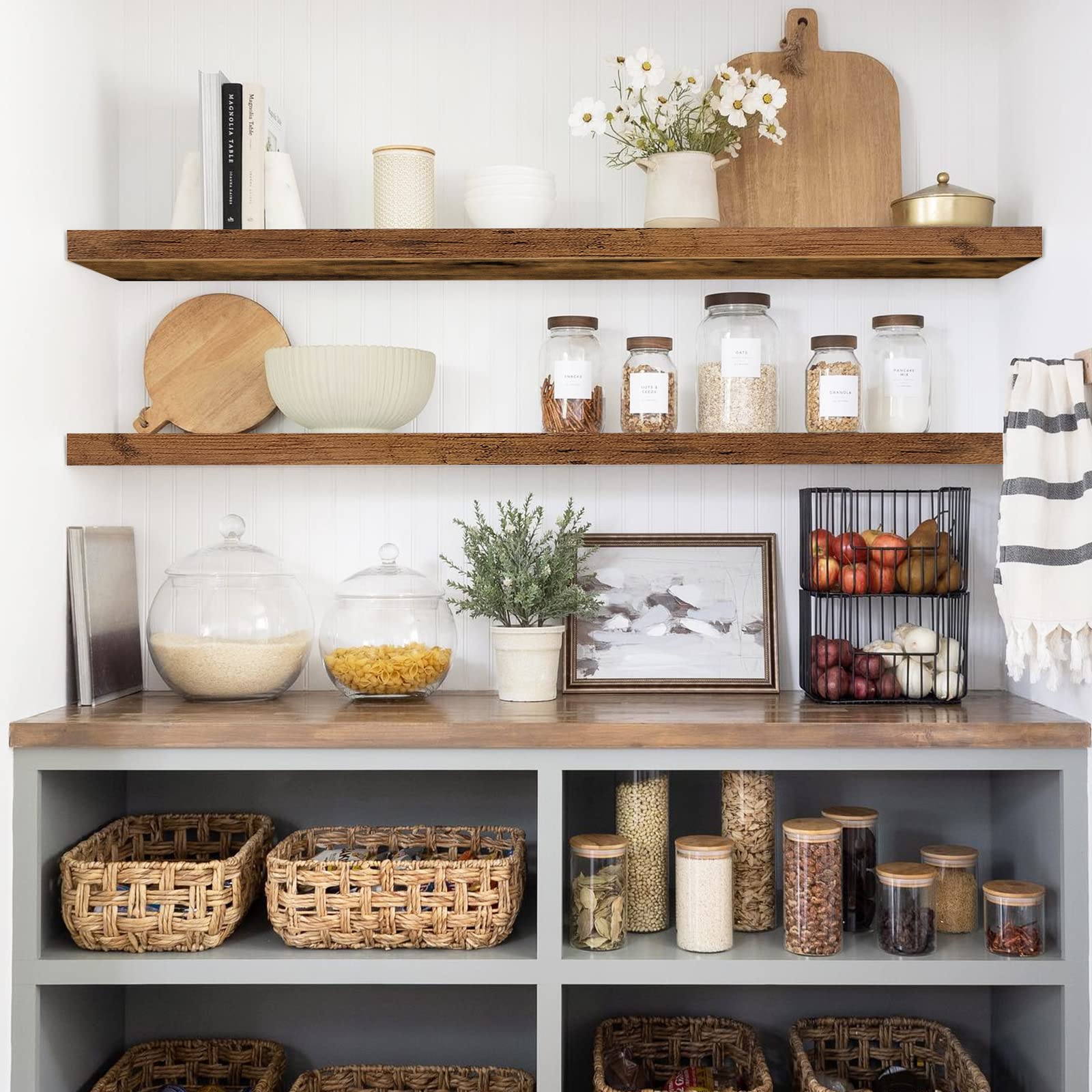 QEEIG shelving brackets close-up reveals steel brackets offering sturdy support.