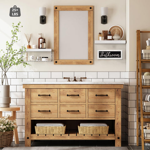 QEEIG white MDF shelves resist humidity for durable bathroom storage