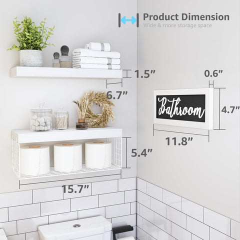 QEEIG decorative sign adds farmhouse charm beside storage shelves