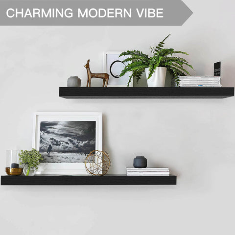 QEEIG black finish shelves blending with modern interiors
