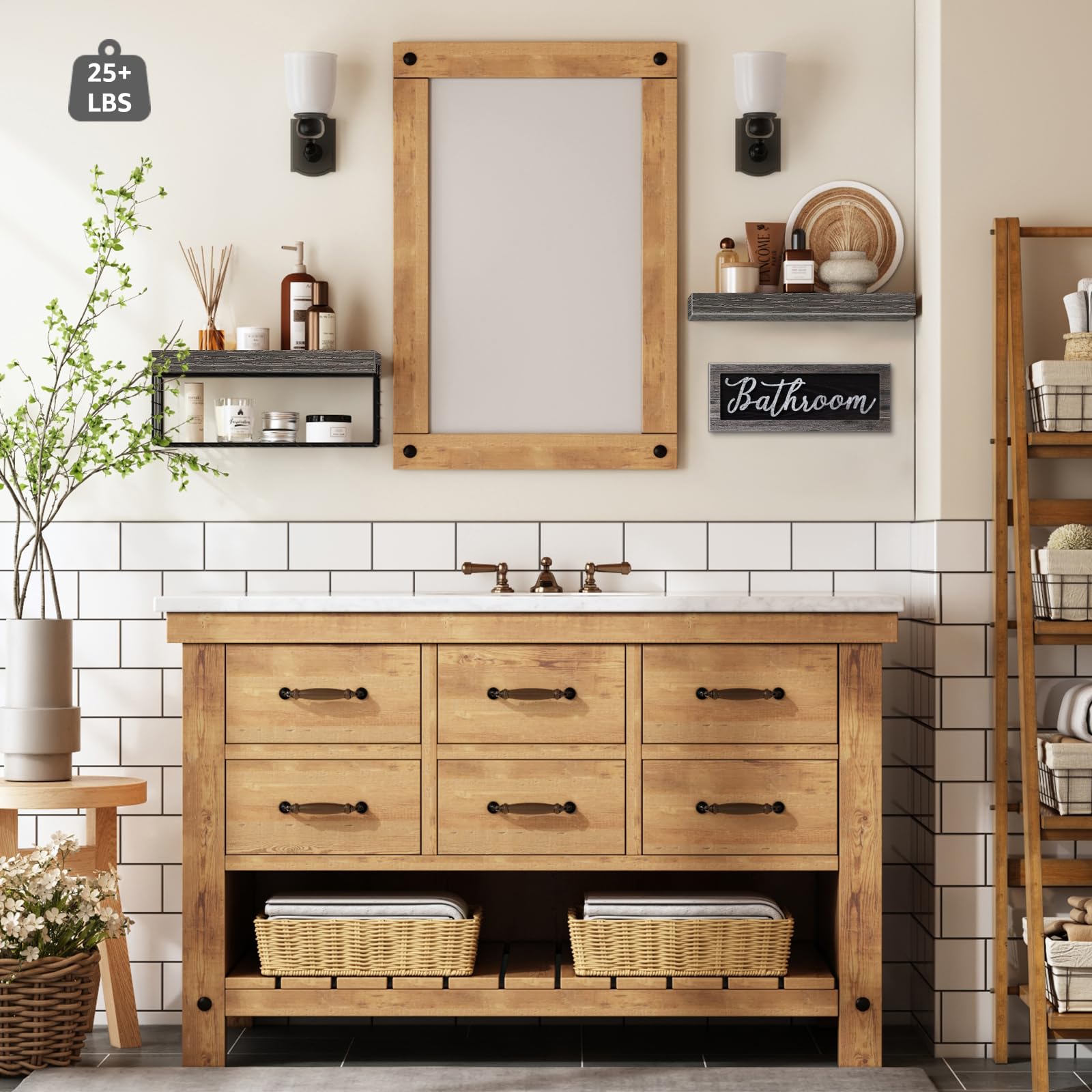 QEEIG decorative sign farmhouse style adds warm decor above the toilet
