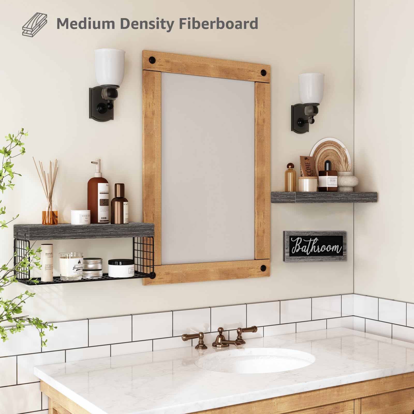 QEEIG durable MDF material resists bathroom humidity and warping