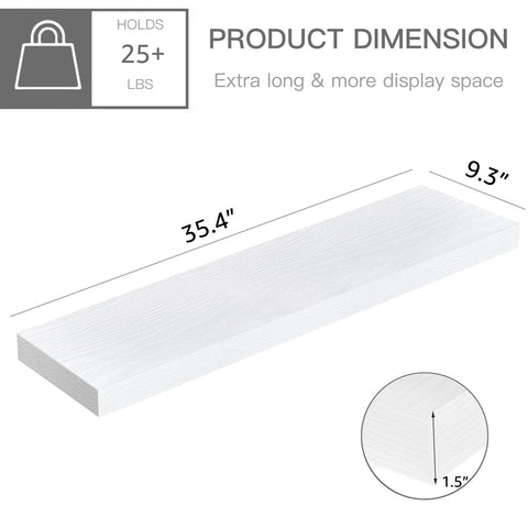 QEEIG white wall shelves in living room with decorative items