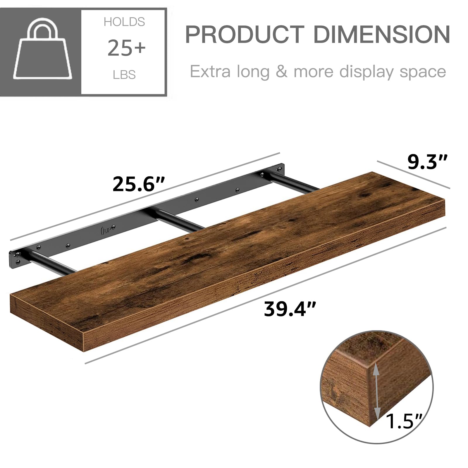 QEEIG rustic brown finish adds farmhouse charm to any room.
