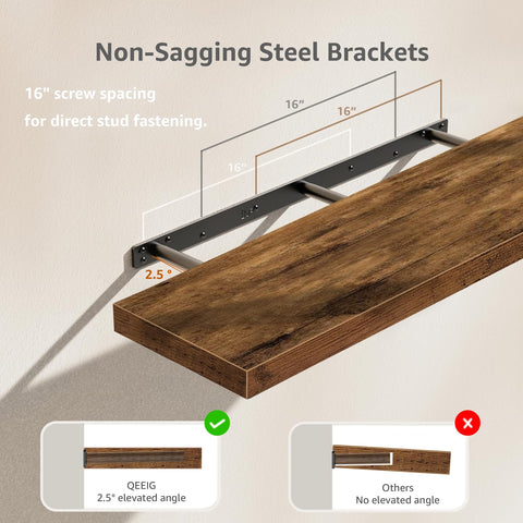 QEEIG shelf angled upward 2.5° to keep items steady.