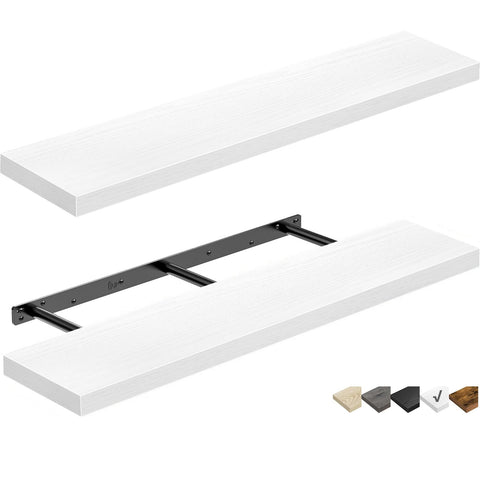 QEEIG floating shelves white two-piece display unit for organized storage