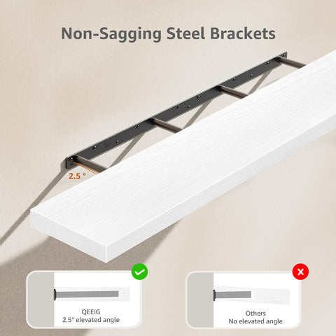 Invisible brackets create a clean farmhouse look above fireplace mantel