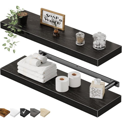 QEEIG floating shelves wall-mounted display for versatile storage and farmhouse style.