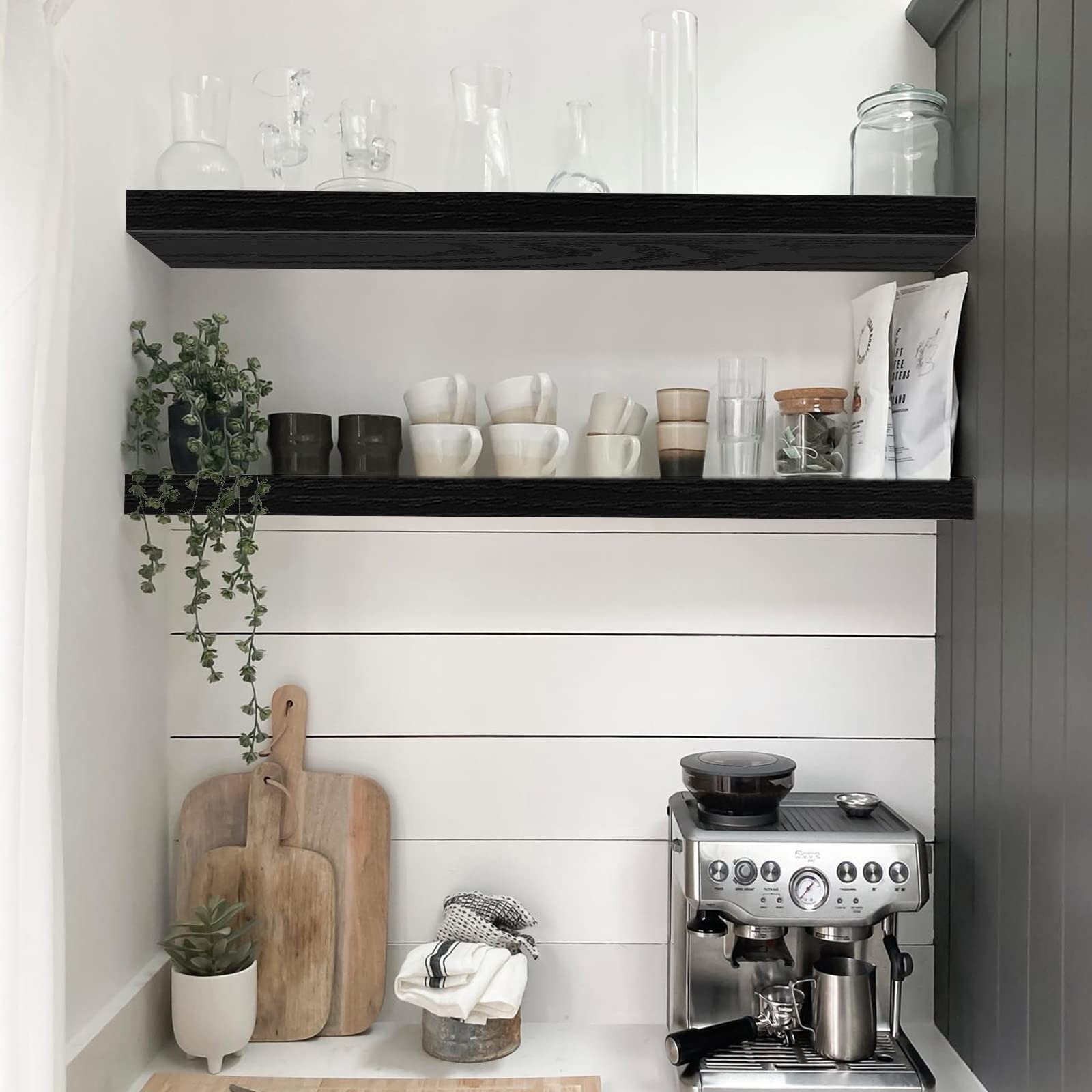 QEEIG invisible bracket creates farmhouse charm above desk or vanity