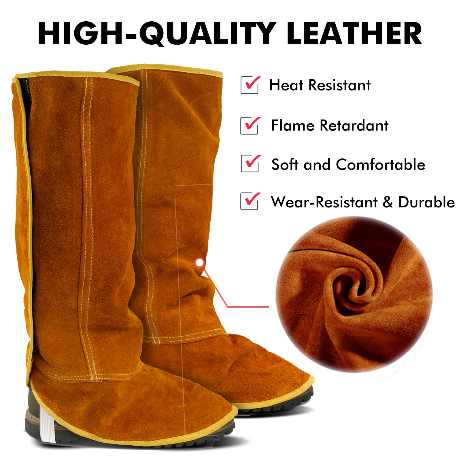 Adjustable Velcro closure on QeeLink spats ensures secure fit