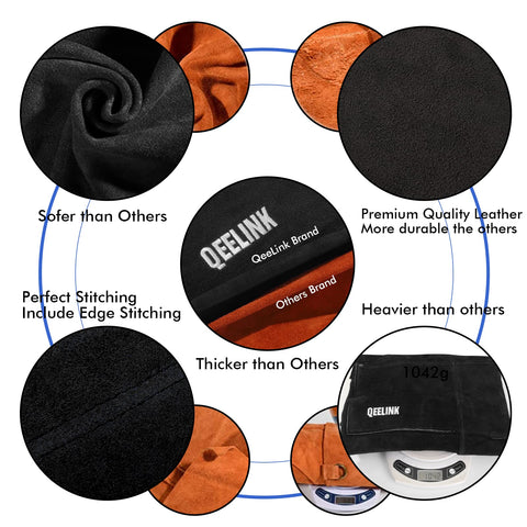 QeeLink heat and flame resistant apron guards against sparks during tasks.