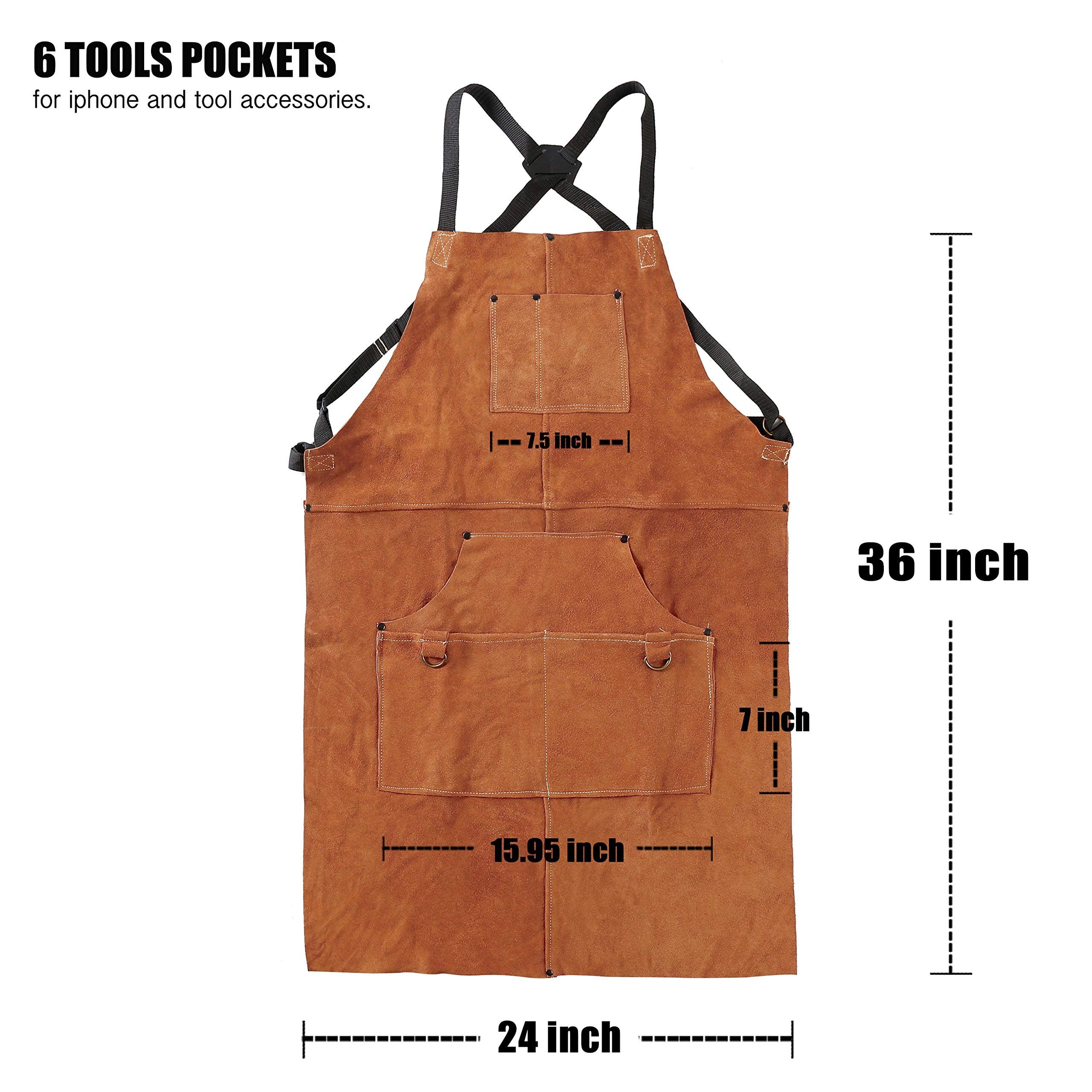 QeeLink apron side view highlighting extended coverage and sturdy material.