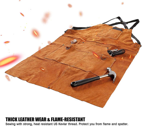 QeeLink welding apron cell phone pocket keeps devices safe and accessible