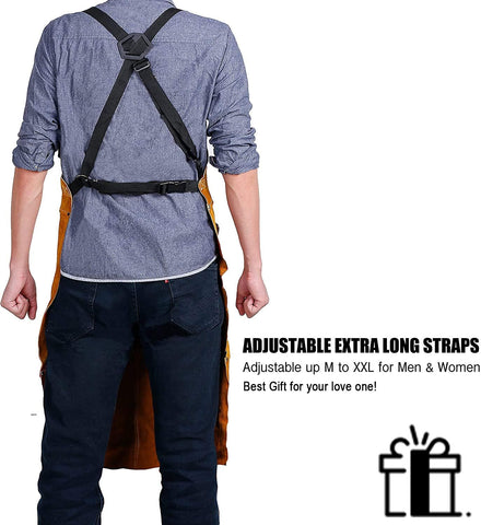 QeeLink welding apron cross-back straps reduce neck strain during long shifts