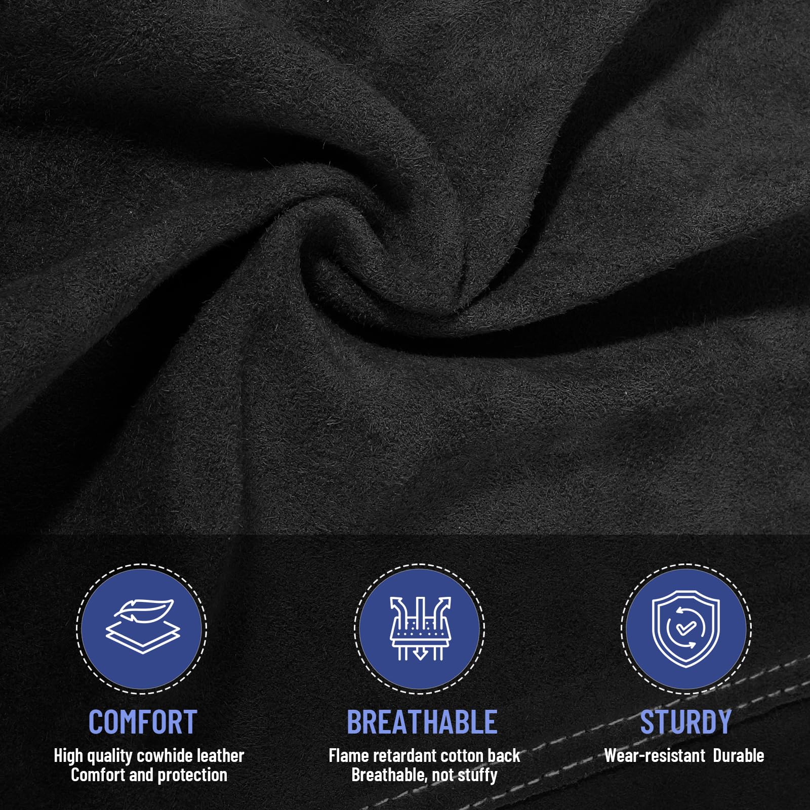 Adjustable neck, cuffs and waist on QeeLink jacket for secure fit.