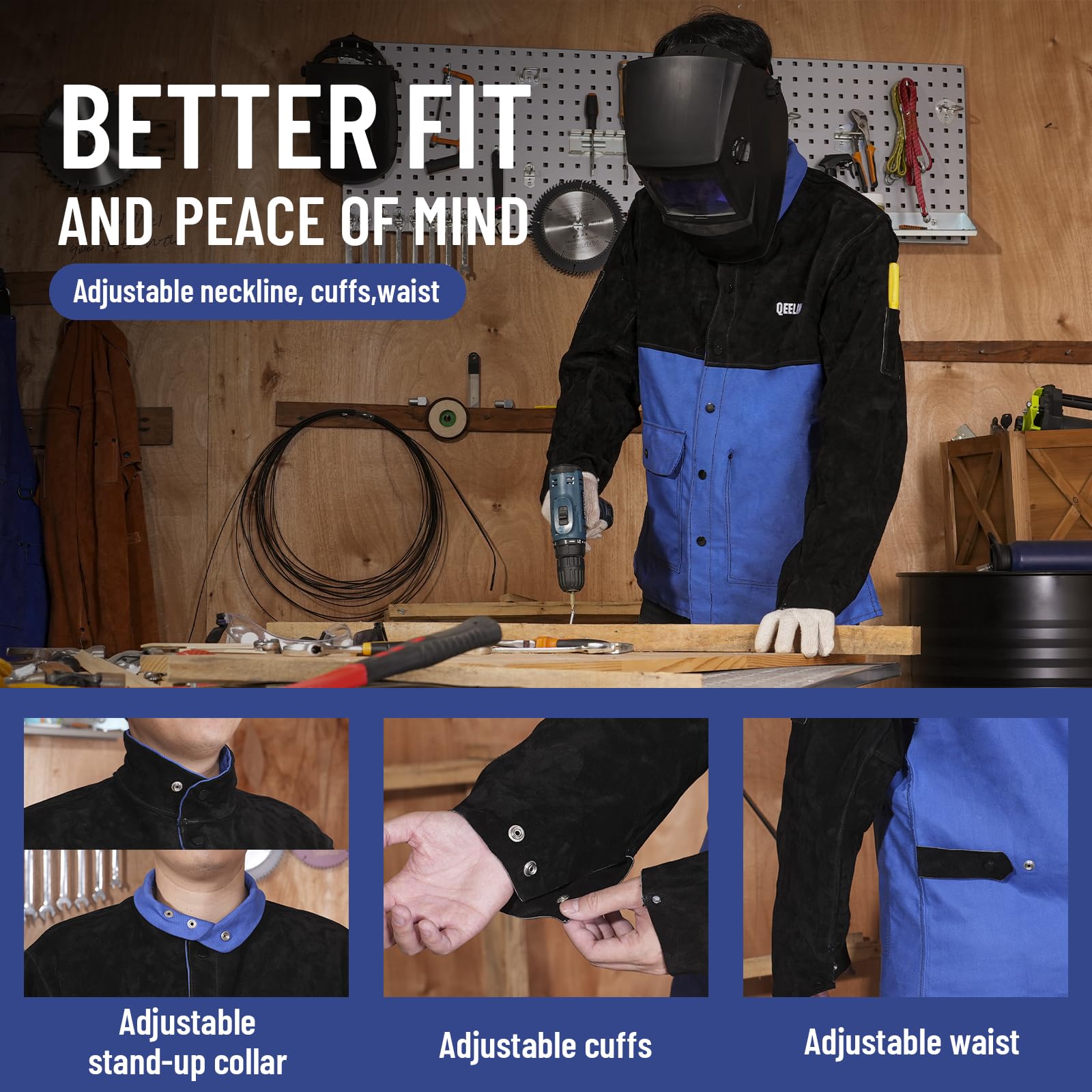 FR cotton body detail from QeeLink jacket keeps you cool during shifts.