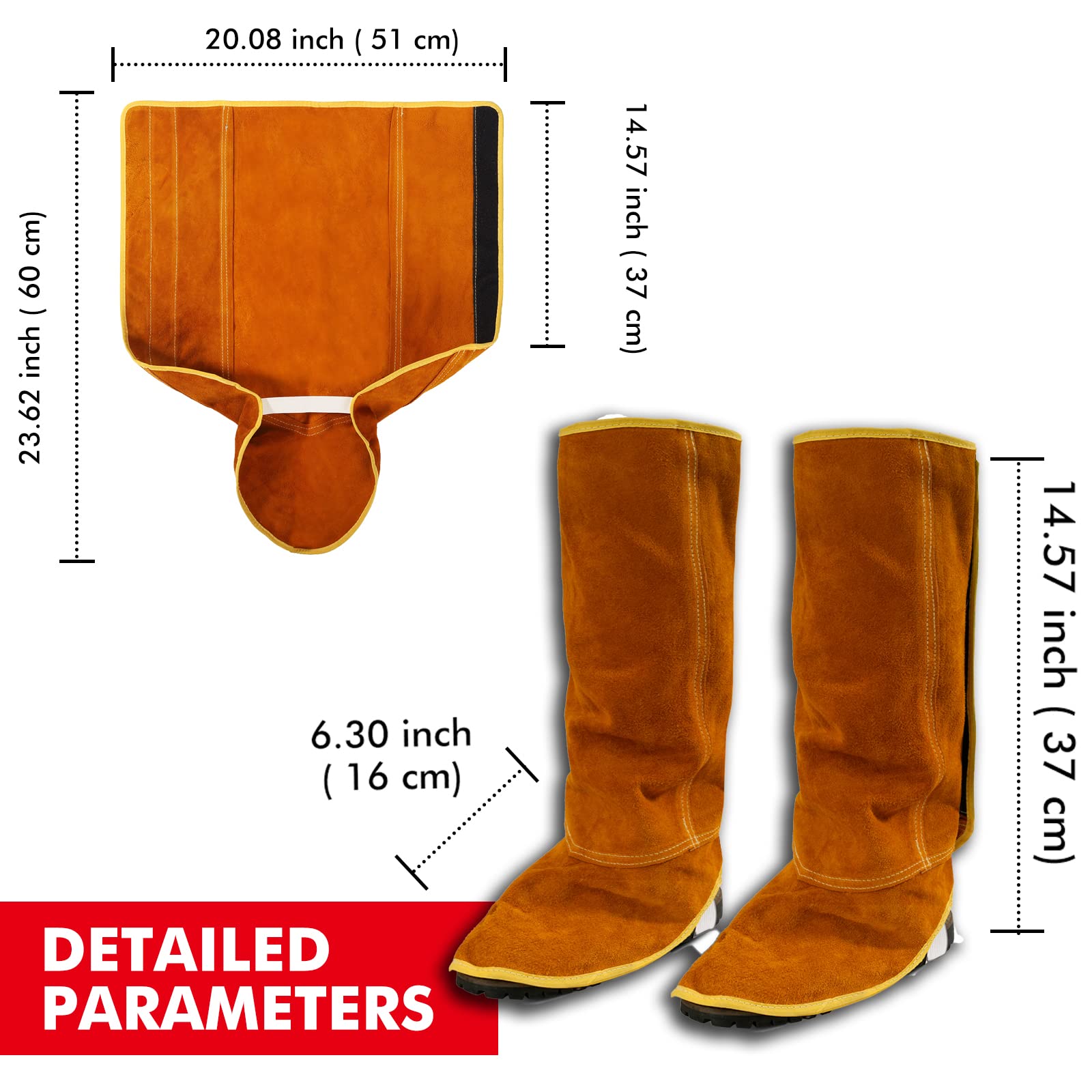 QeeLink welding spats provide full-coverage protection for shoes and legs