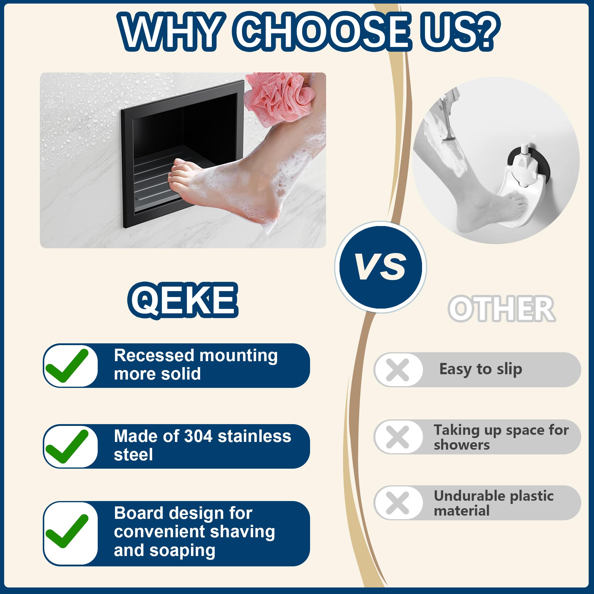 Qeke anti-slip board for foot rest ensures stable footing