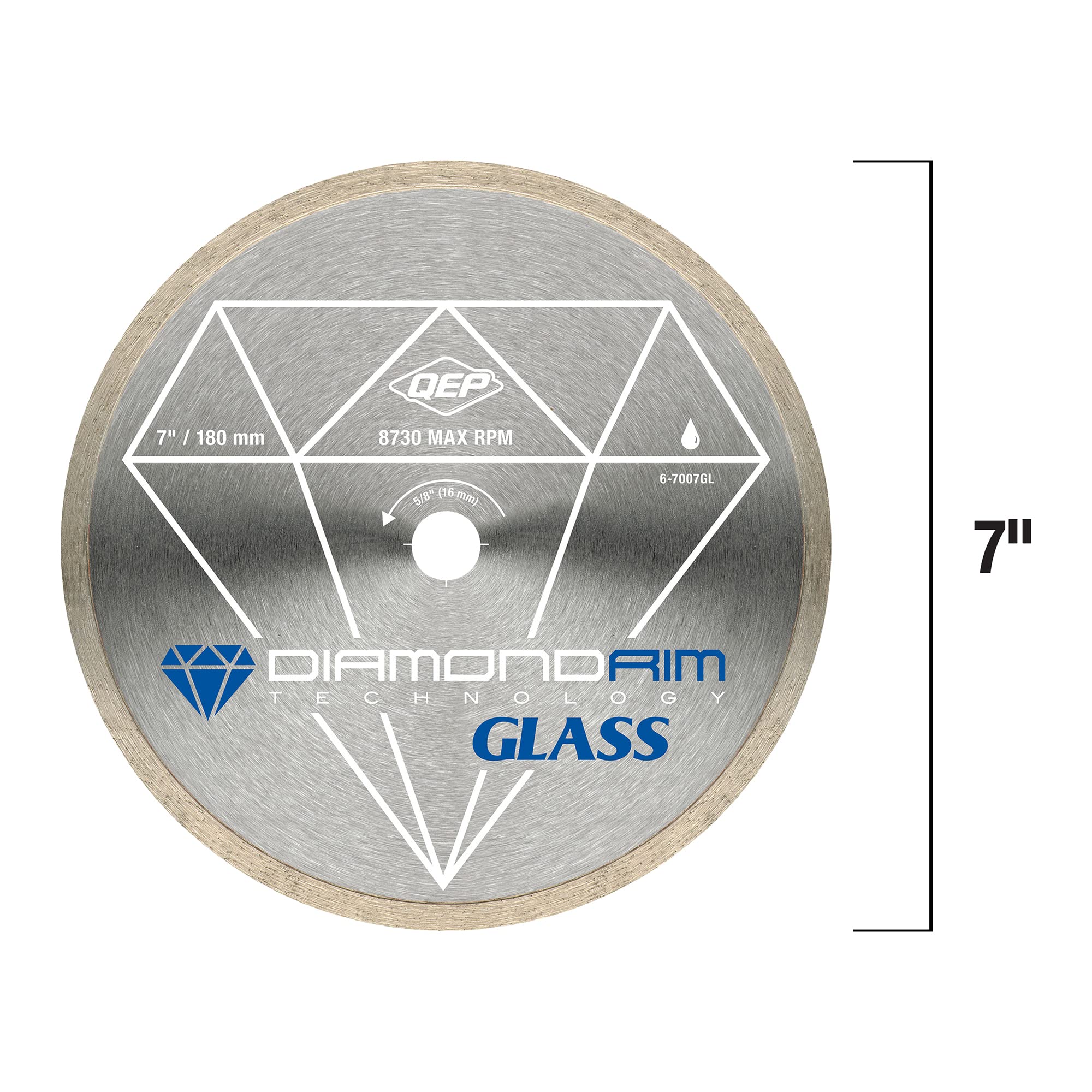 QEP blade delivering high RPM wet cuts for glass and other tiles